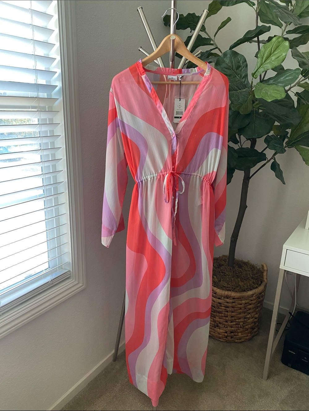 Hermoza | Shelby Kimono Swim Suit Cover Up - Pucci inspired print